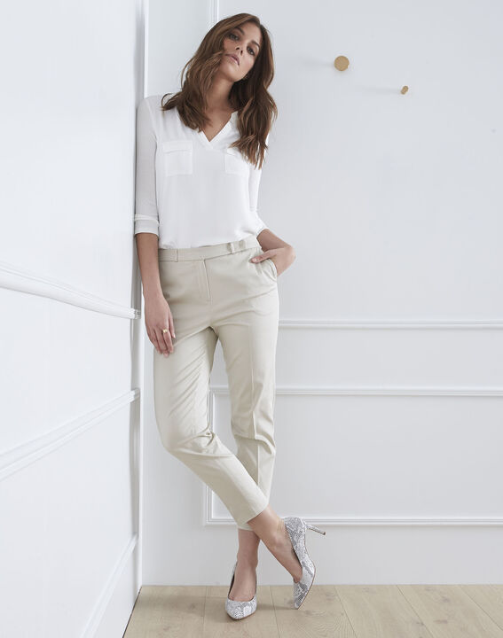 Pantalon beige cigarette Rubis | 1-2-3 Pantalon beige cigarette Rubis PhotoZ | 1-2-3
