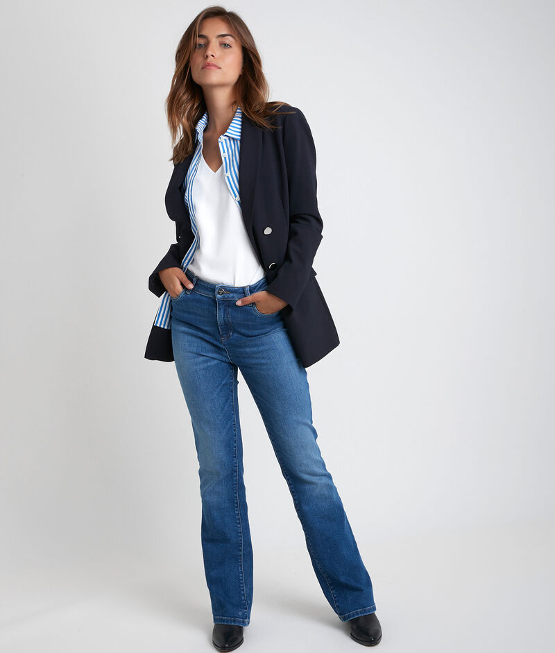 Ecru blouse met v-hals neptune ecru.