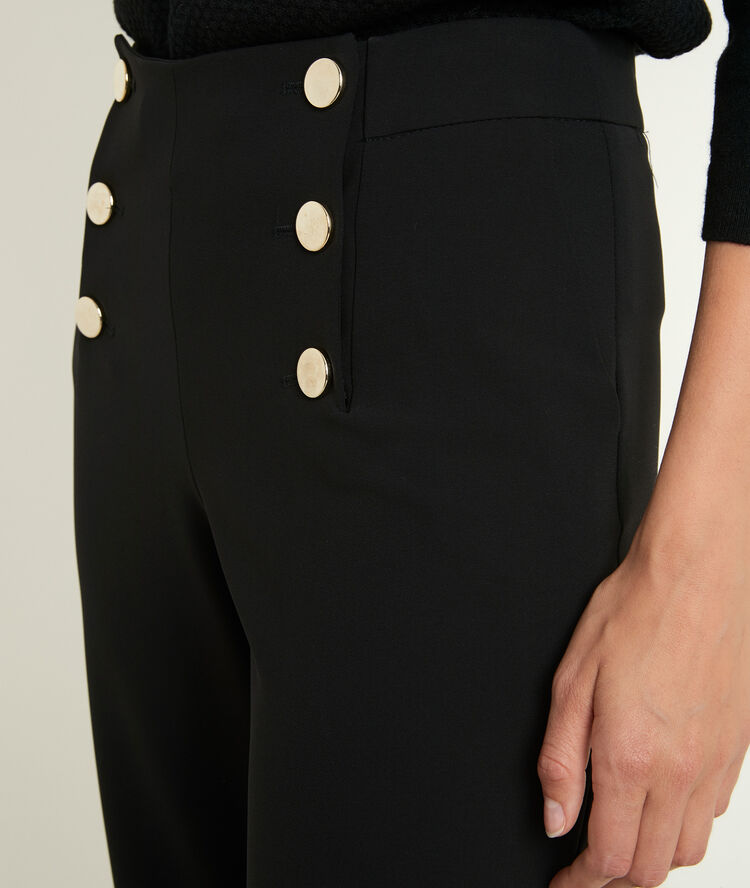 Pantalon noir à pont en microfibre hubert noir.