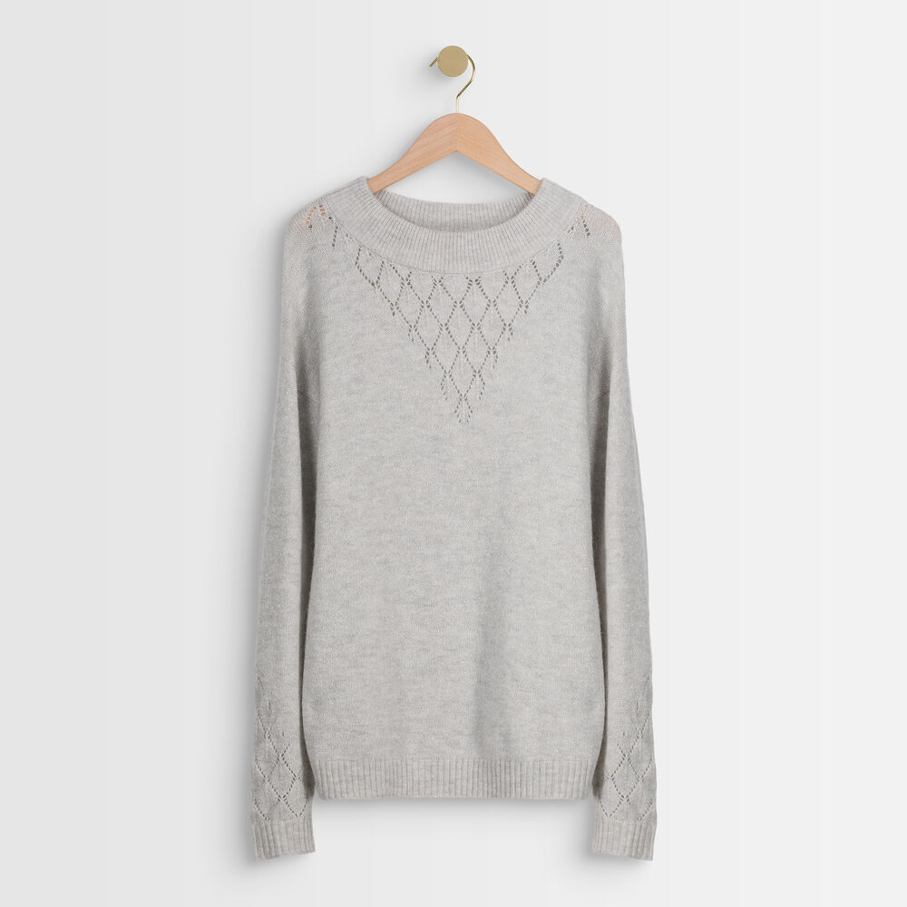 Pull en polyamide recyclé gris aleck gris chine.