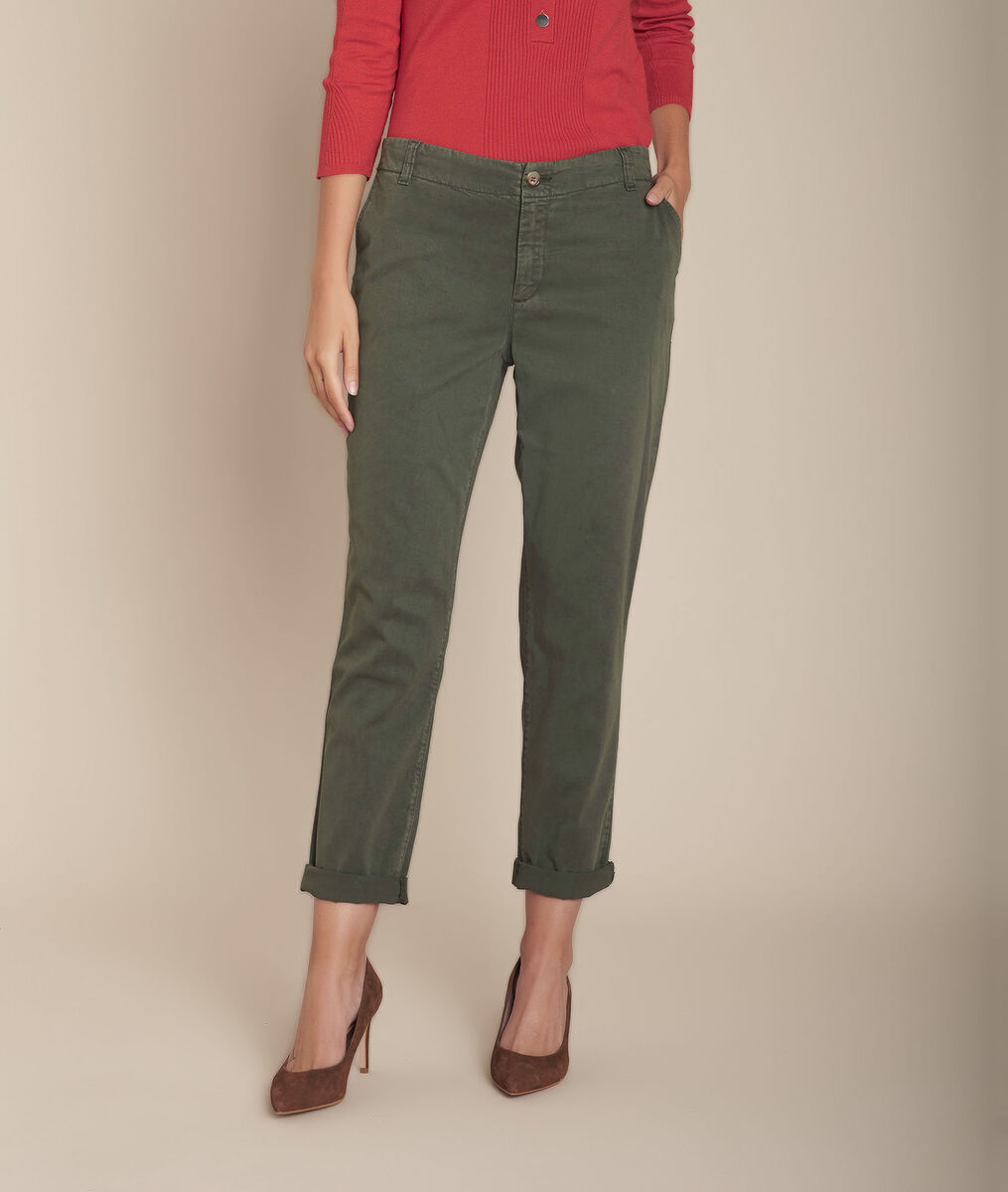Pantalon kaki cigarette 7/8e en Tencel ® Elie | 1-2-3 Pantalon kaki cigarette 7/8e en Tencel ® Elie PhotoZ | 1-2-3