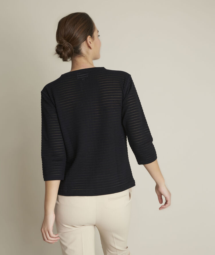 Gilet rayé ajouré romeo noir.