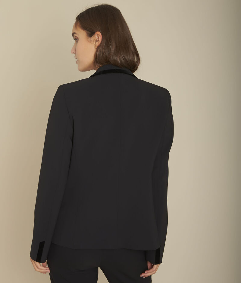 Veste en microfibre velours balthazar noir.