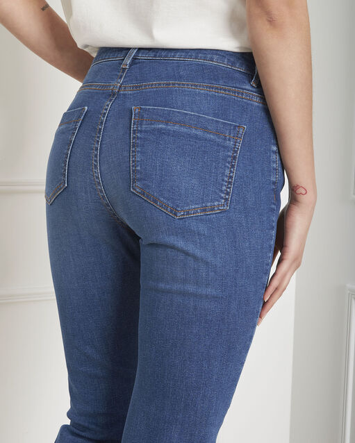 Jean indigo slim 7/8e retroussé vivienne indigo fonce.
