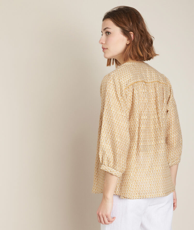 Blouse imprimée jaune elvire craie.