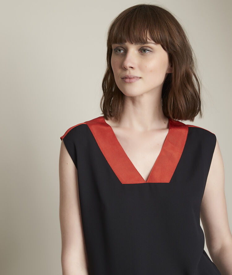 Top bimati&egrave;re noir elisa orange vif.