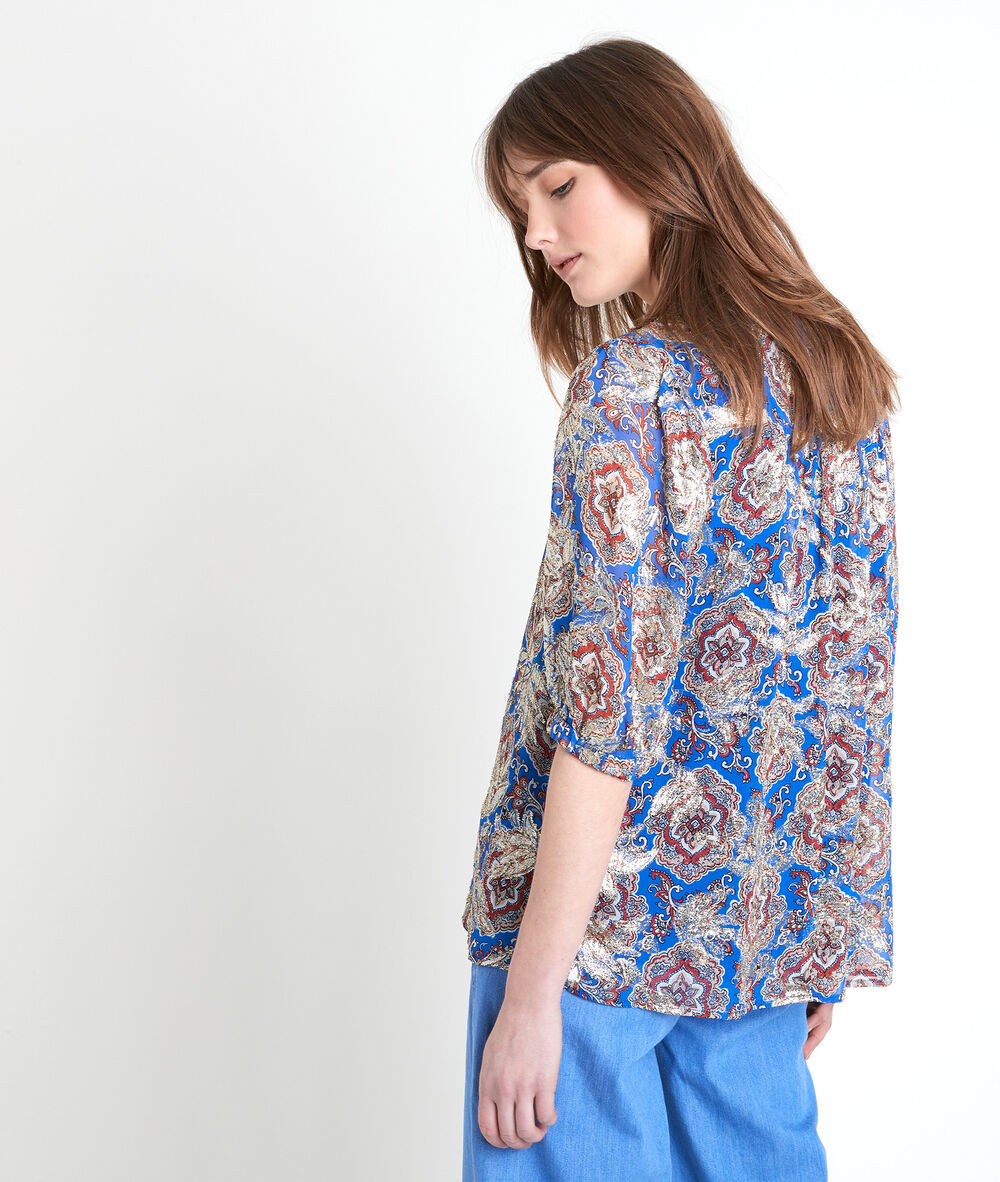 Blouse imprimée tissia myosotis.