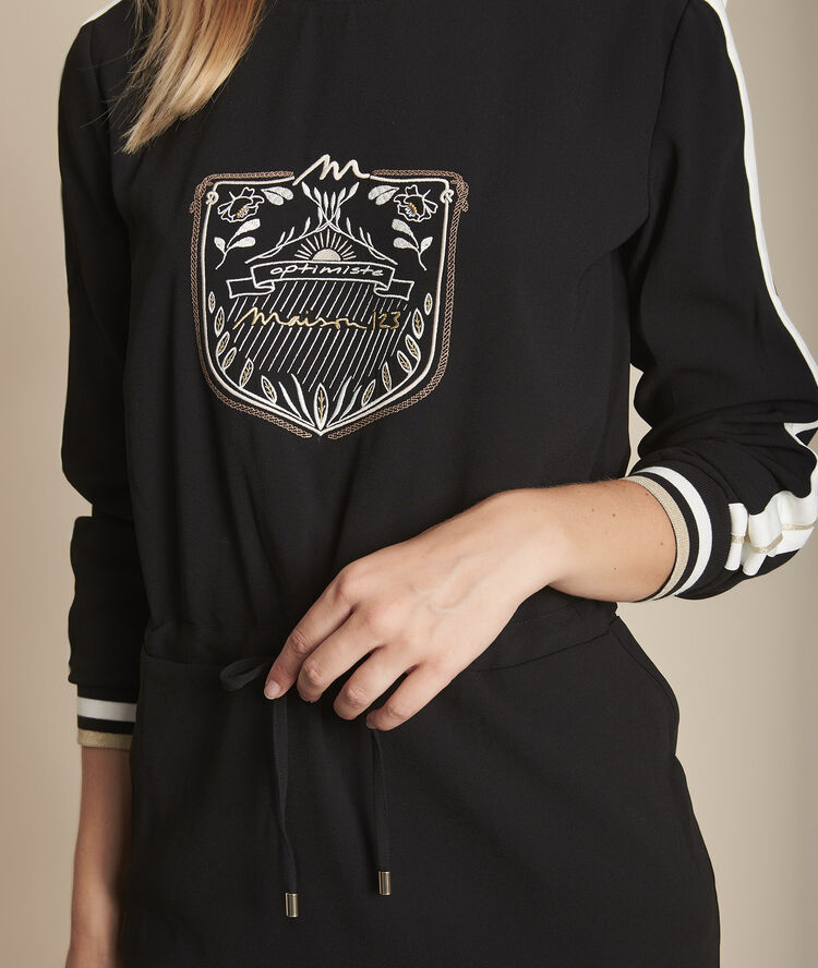 Robe droite en jersey innocence noir.