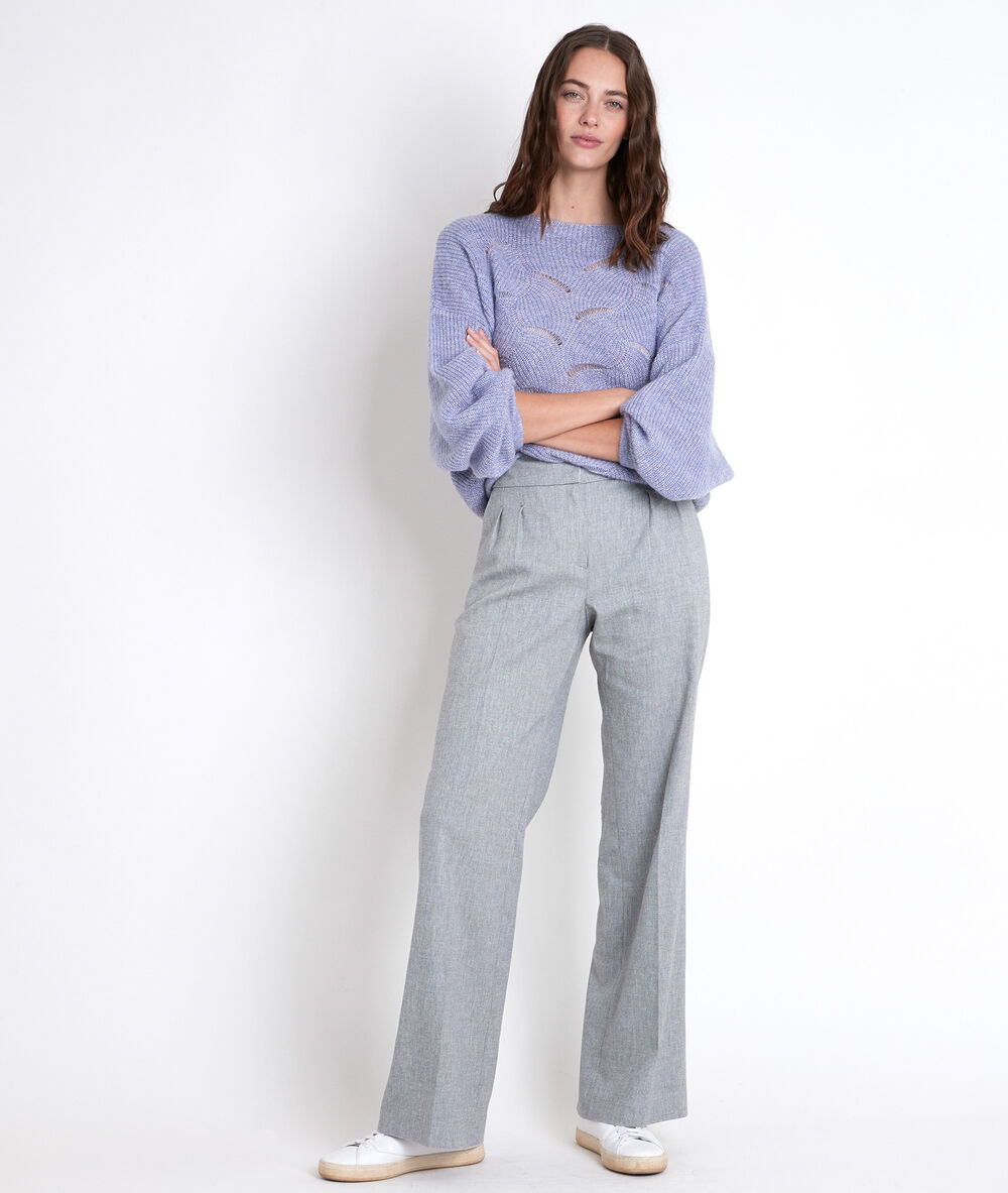 Pantalon large gris chin&eacute; galaxy gris chine.