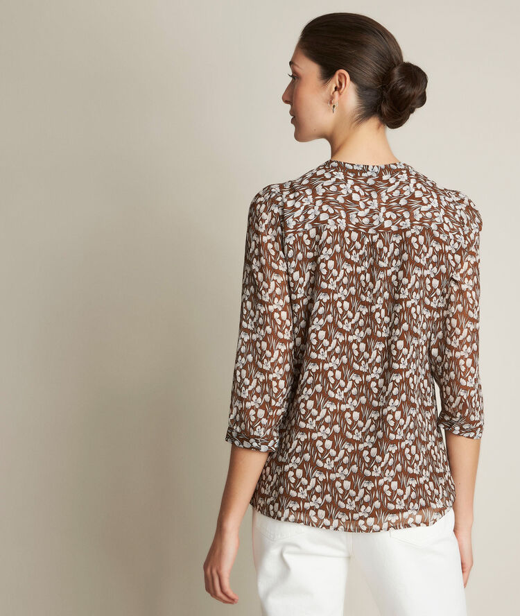 Blouse imprimée maggie camel clair.