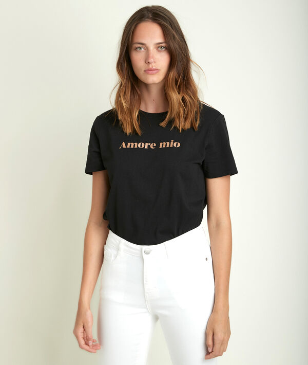 Tee-shirt noir sérigraphié Reveuse | 1-2-3 Tee-shirt noir sérigraphié Reveuse PhotoZ | 1-2-3