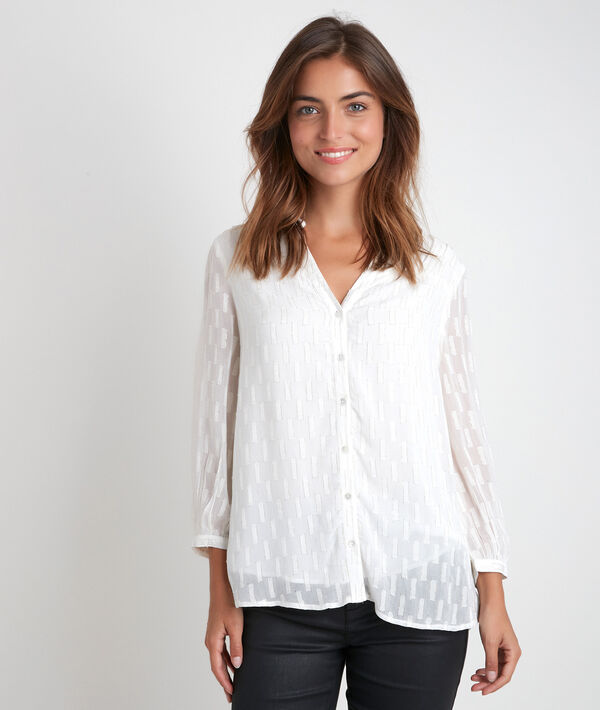 Blouse en lurex écrue Elssie | 1-2-3 Blouse en lurex écrue Elssie PhotoZ | 1-2-3