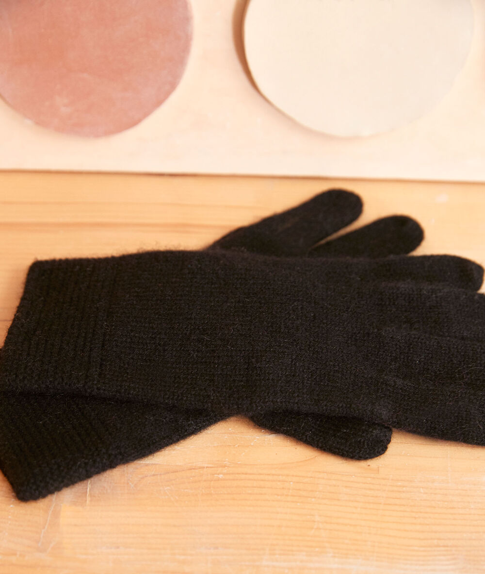 Gants en cachemire noirs zack noir.
