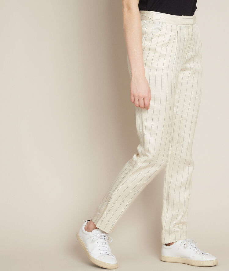 Pantalon ray&eacute; en lin ilias fjord.