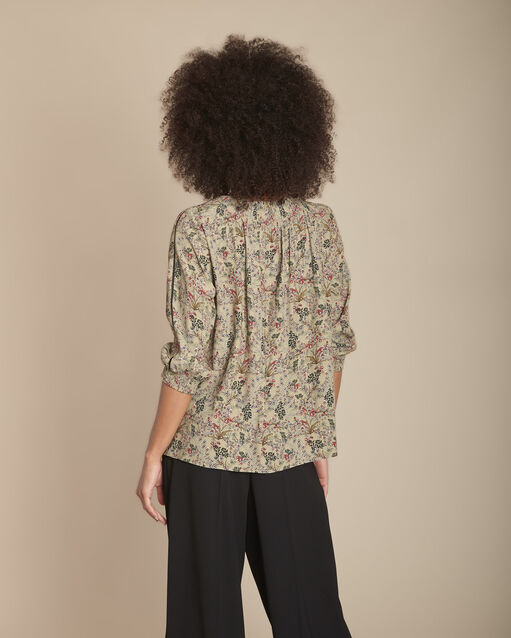 Blouse kaki imprimé fleuri mina kaki.