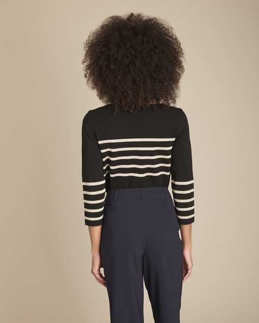 Pull noir rayures lurex france noir.