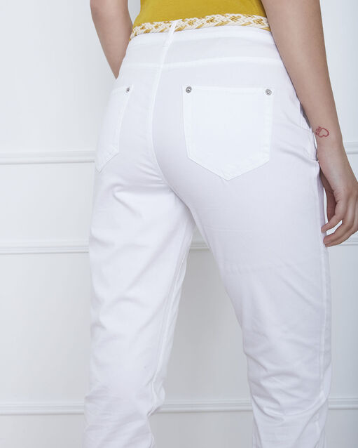 Pantalon blanc chino ceinture fantaisie francis blanc.
