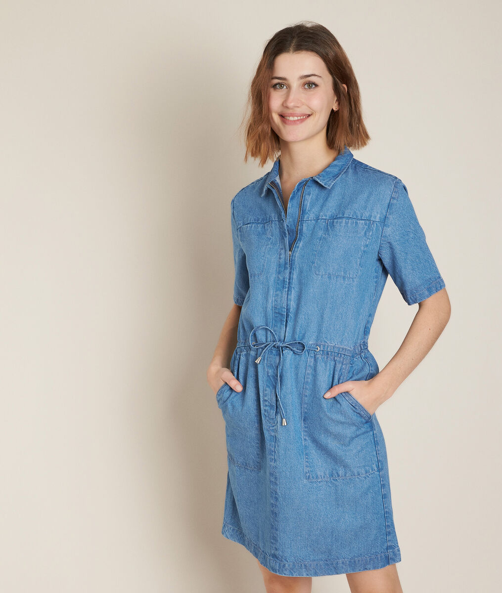 Robe En Denim Droite En Lyocell Camelia Maison Cent Vingt Trois