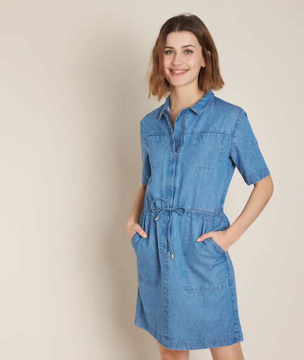 Robe en denim droite en Lyocell Camelia | 1-2-3 Robe en denim droite en Lyocell Camelia PhotoZ | 1-2-3
