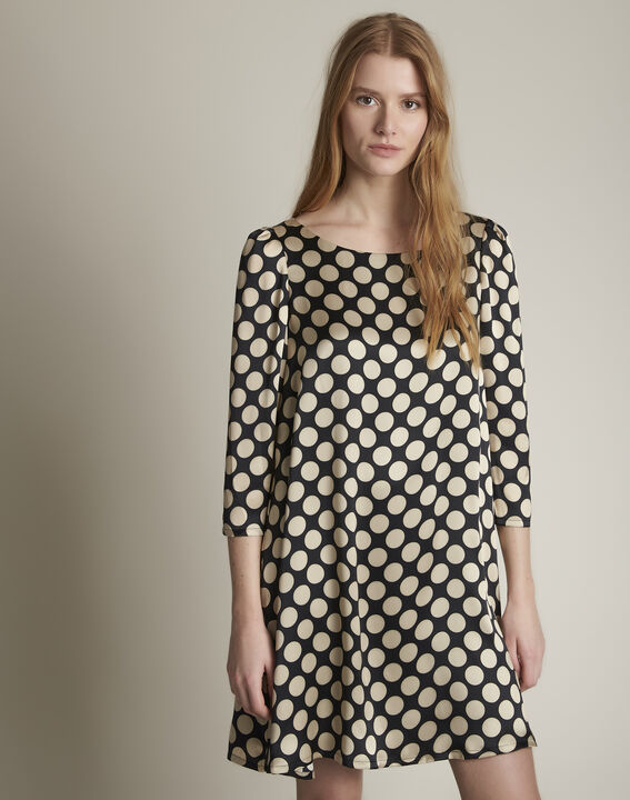Robe noire à pois en soie Rosie | 1-2-3 Robe noire à pois en soie Rosie PhotoZ | 1-2-3