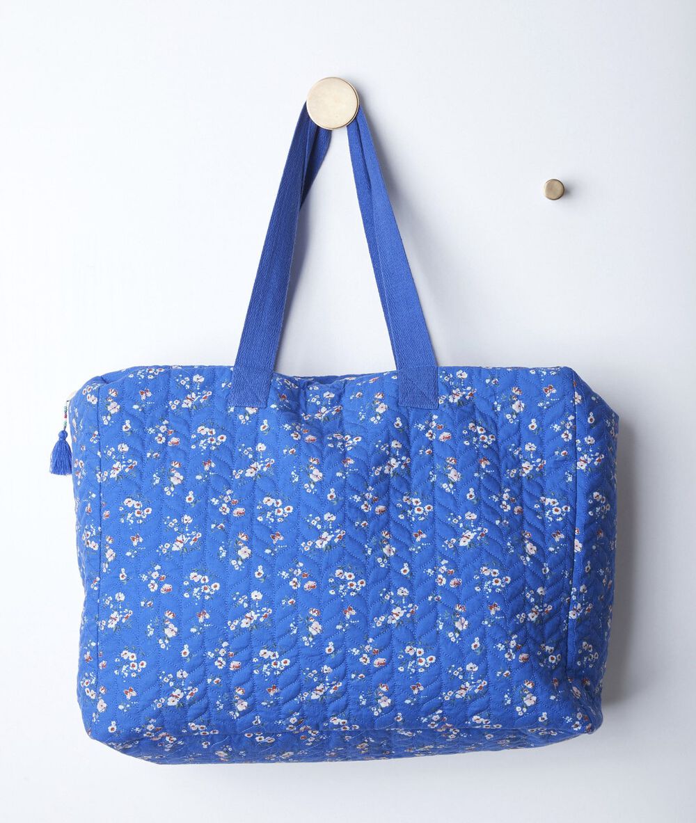 Sac en coton imprim&eacute; fleuri daryl myosotis.