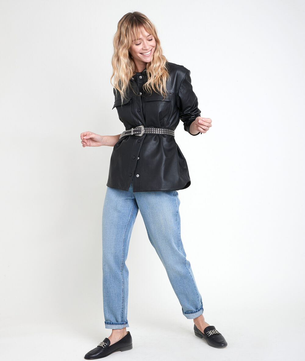 Zwart overhemd poppy noir.