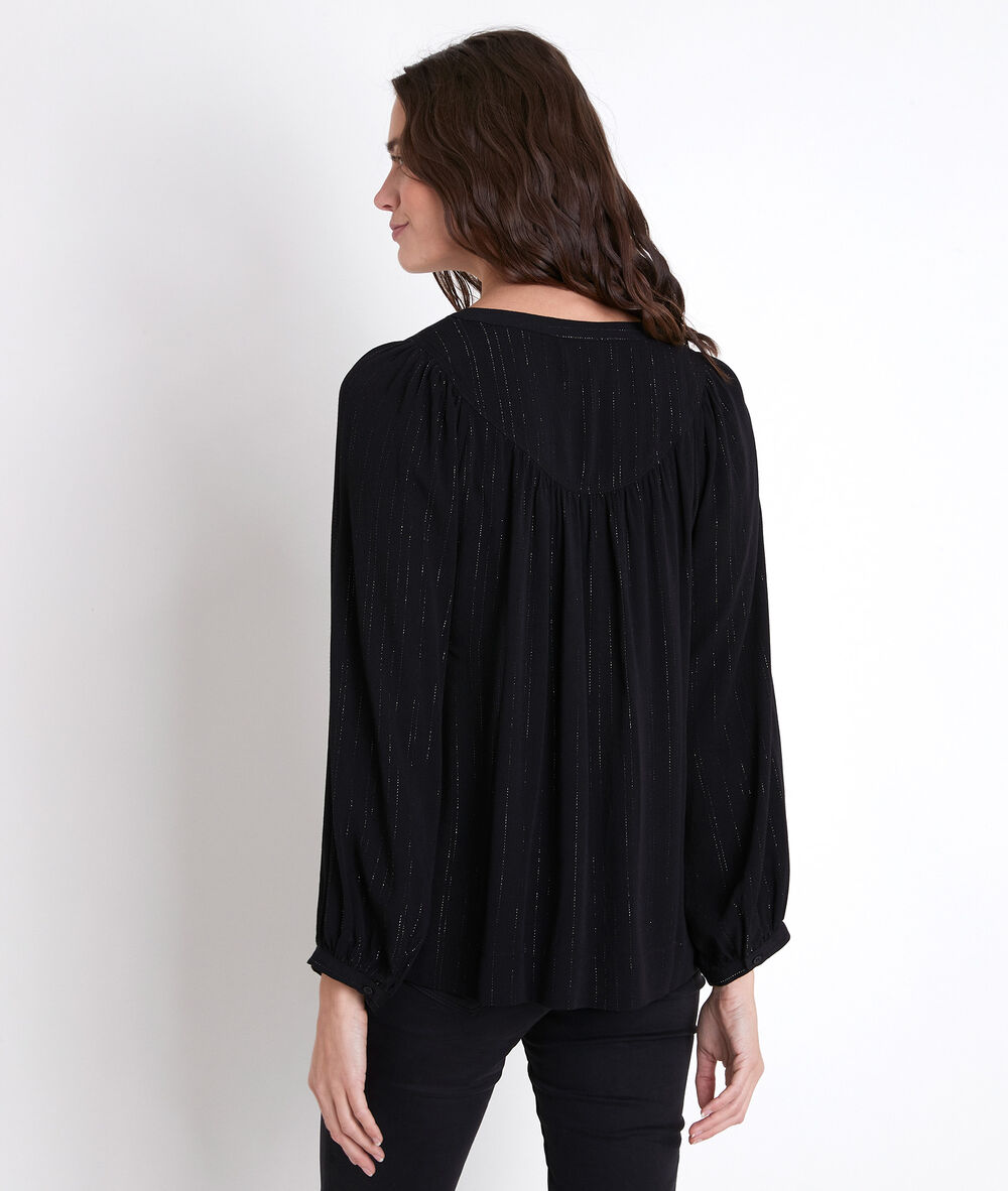 Blouse noire en lurex timeo noir.