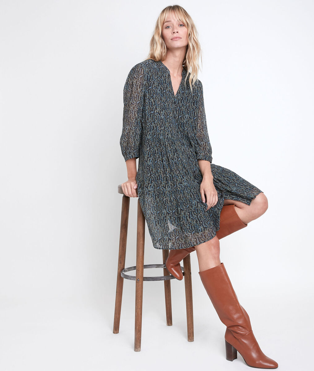 Robe imprimée kaki Nadège | 1-2-3 Robe imprimée kaki Nadège PhotoZ | 1-2-3