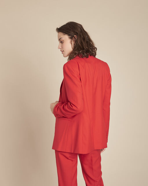 Veste rouge col tailleur bianca grenade.