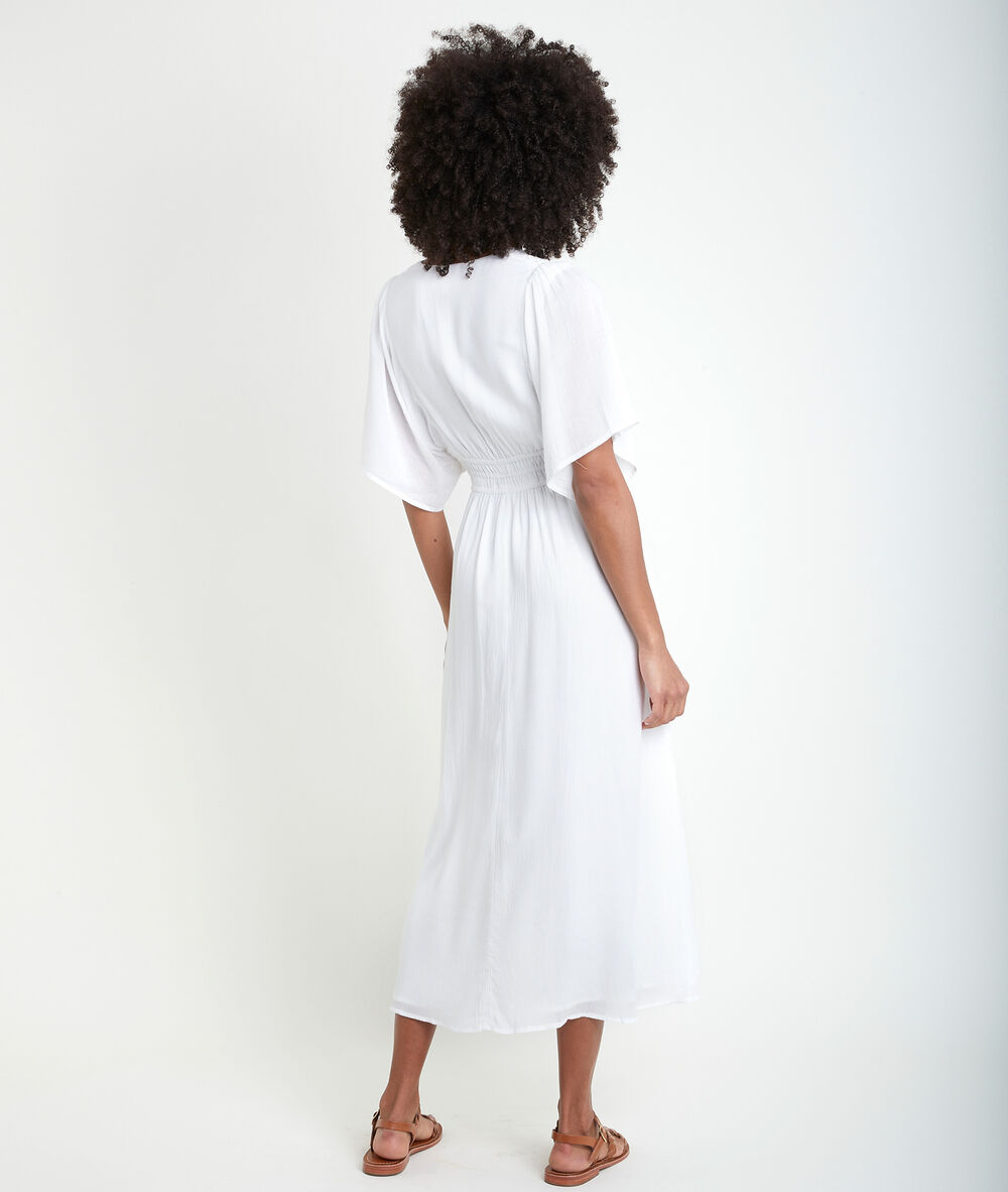 Robe écrue brodée lauretta ecru.