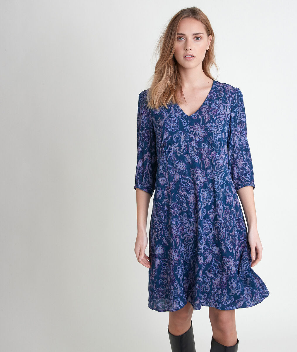 Robe bleue imprimée Claude | 1-2-3 Robe bleue imprimée Claude PhotoZ | 1-2-3