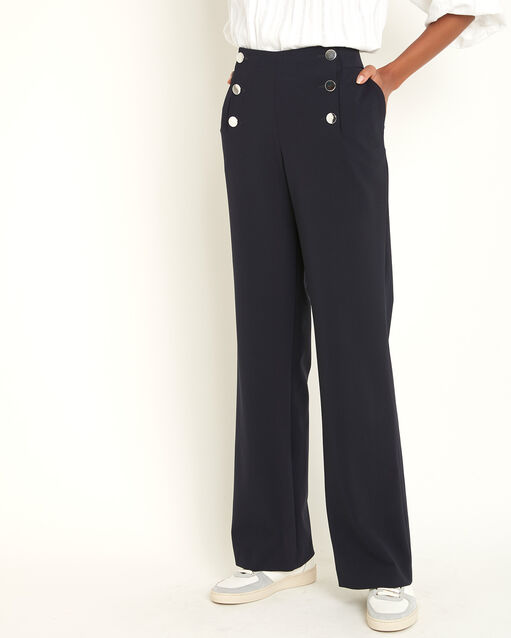 Donkerblauwe klepbroek van microvezel Hubert (2) - Maison 123