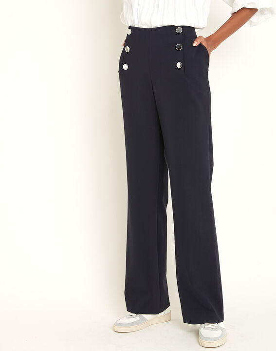 Pantalon marine à pont en microfibre Hubert | 1-2-3 Pantalon marine à pont en microfibre Hubert PhotoZ | 1-2-3