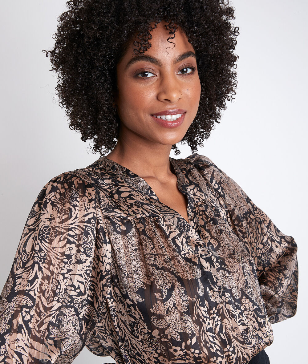 Blouse imprimée dorée elsa noir.