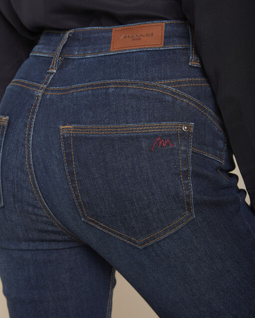 L'elégant push-up jean slim brut salima indigo fonce.