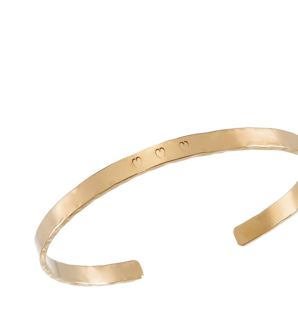 Bracelet martelé or cœur bijoux léone or.