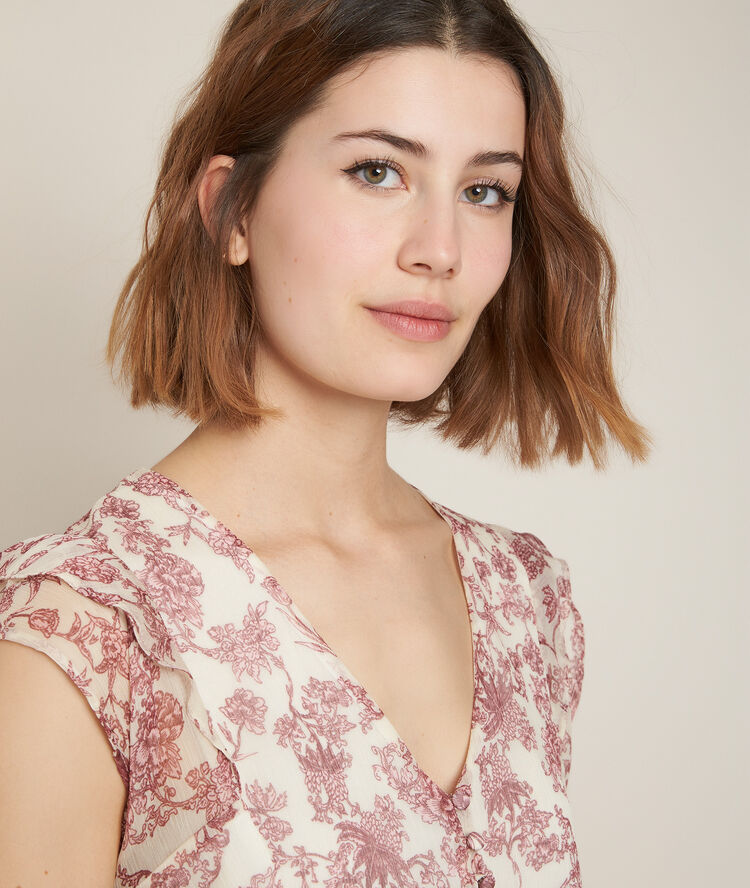 Blouse imprim&eacute;e enryka bleu nuit.