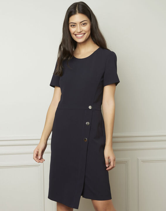 Robe marine détails boutons Lucia | 1-2-3 Robe marine détails boutons Lucia PhotoZ | 1-2-3