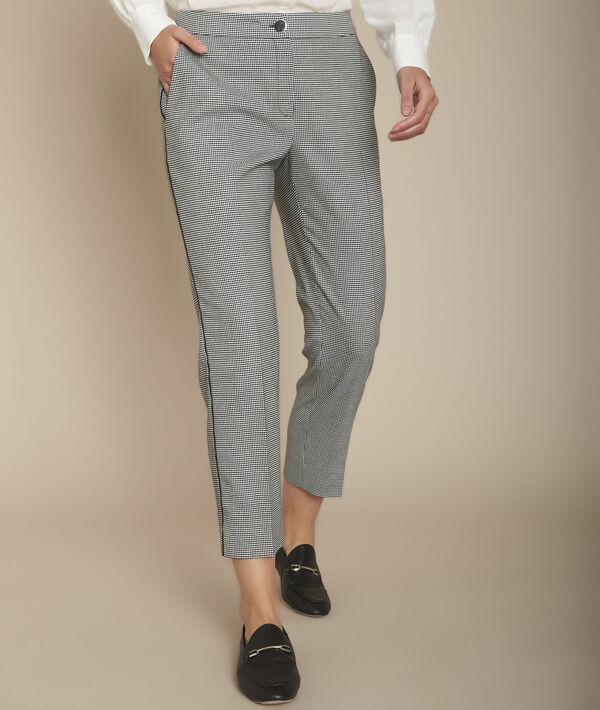Pantalon cigarette imprimé pied de poule Suzanne | 1-2-3 Pantalon cigarette imprimé pied de poule Suzanne PhotoZ | 1-2-3