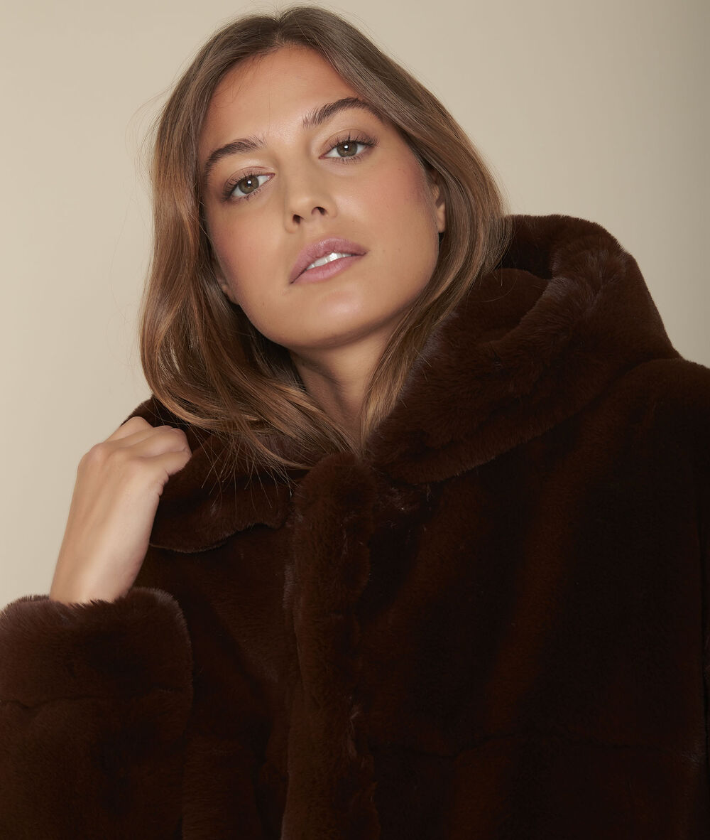 Manteau Fausse Fourrure Ebene Elveta Femme Maison 123