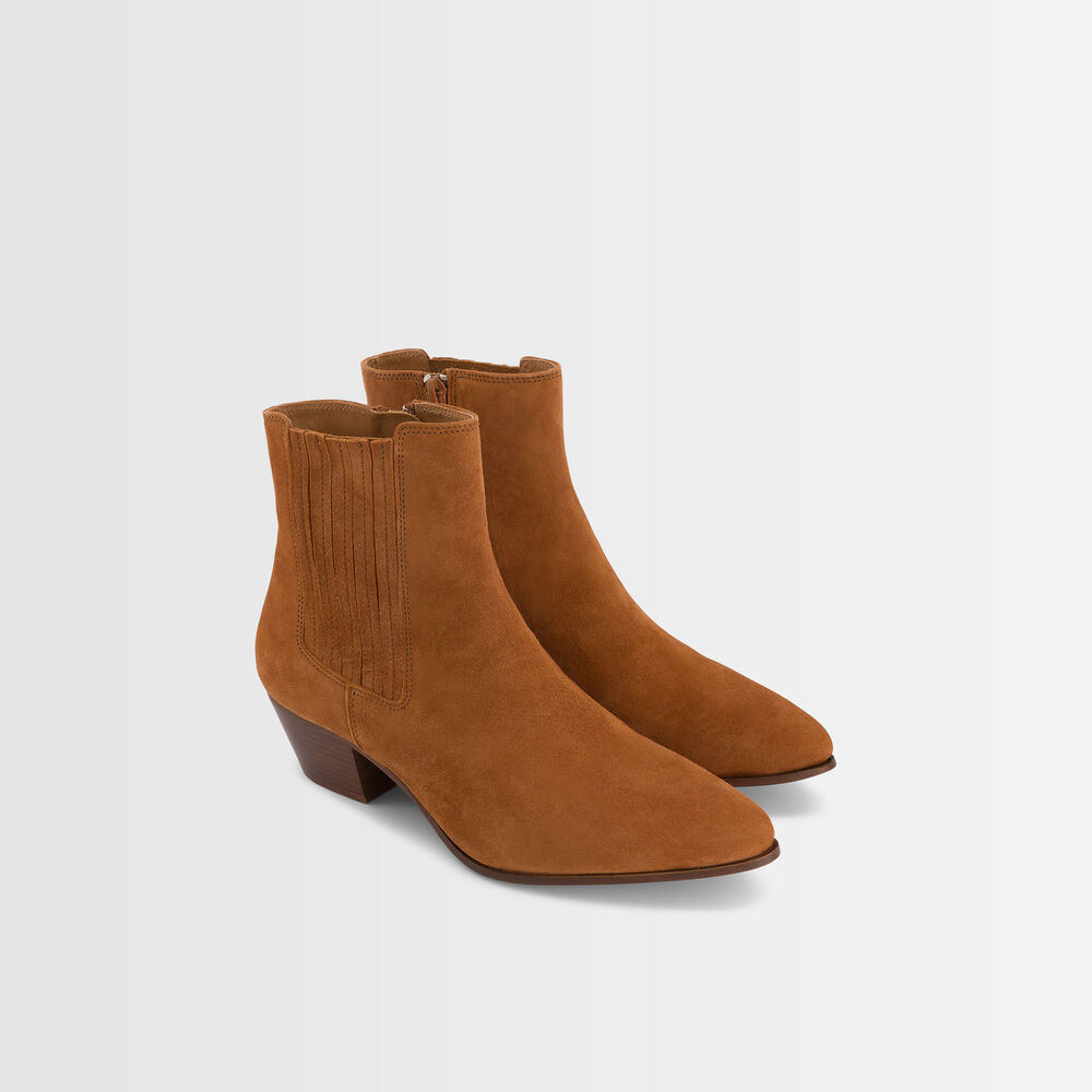 Bottines camel à talons gaby camel.