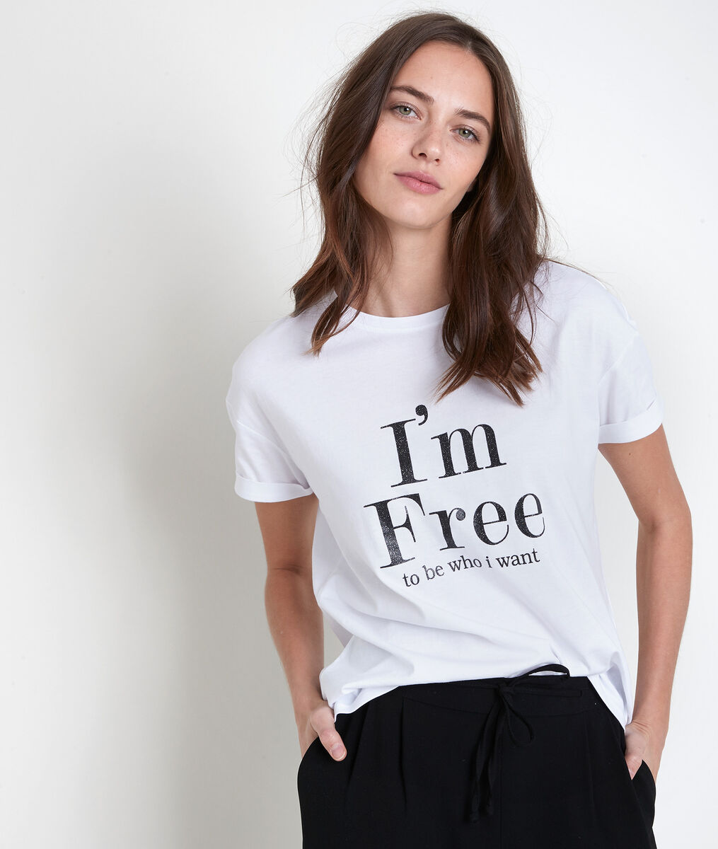 Tee-shirt blanc sérigraphié ICare | 1-2-3 Tee-shirt blanc sérigraphié ICare PhotoZ | 1-2-3