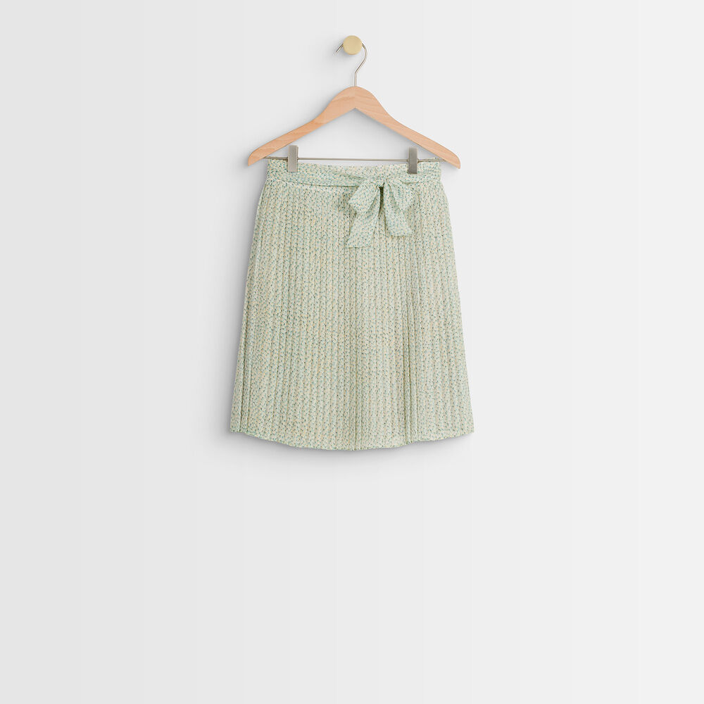 Jupe plissée imprimée gisèle celadon.