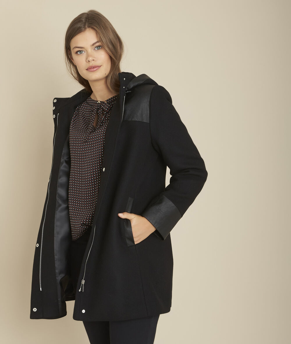 Schwarzer Mantel Aus Woll Mix Princesse Damen Maison 123