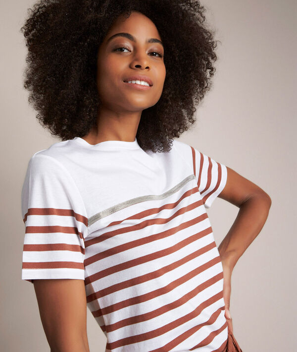Tee-shirt rayé caramel Raphael | 1-2-3 Tee-shirt rayé caramel Raphael PhotoZ | 1-2-3