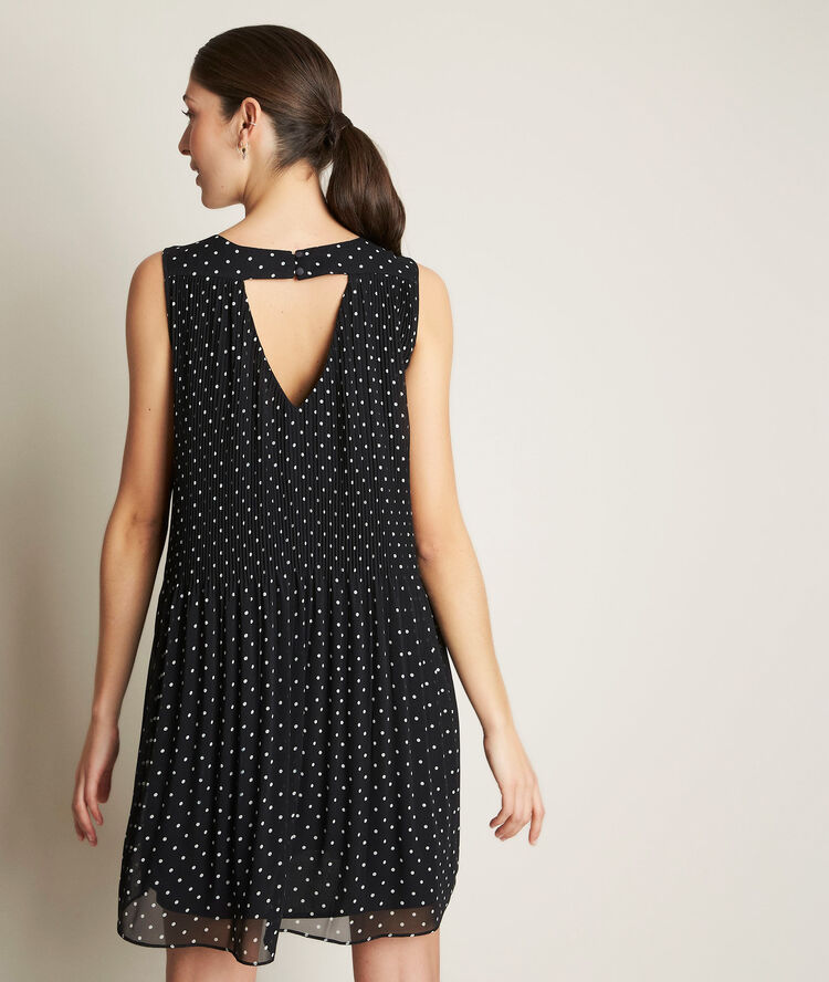 Robe plissée à pois carlota noir.