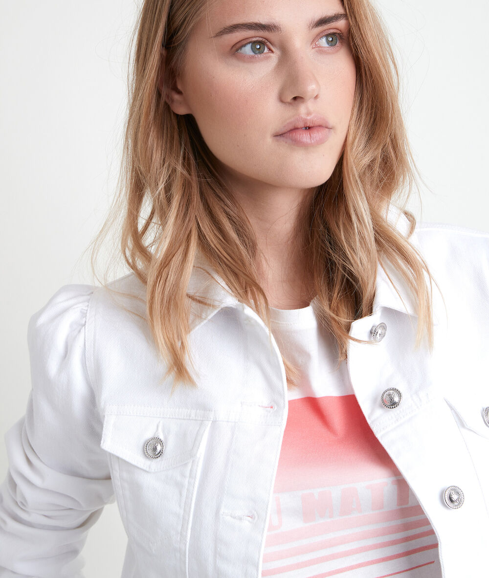 Veste en coton blanche prisca blanc.