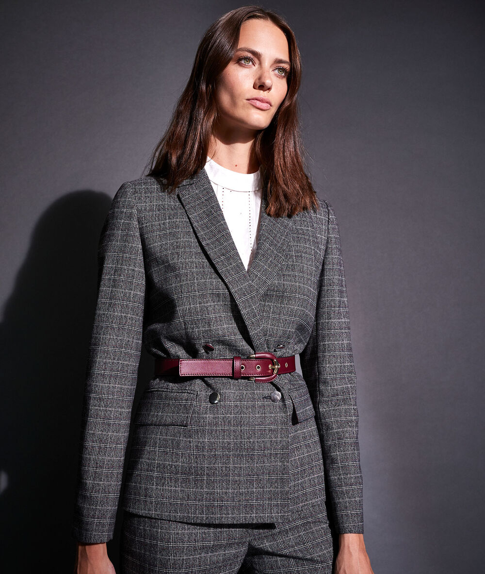 Veste à carreaux tracy anthracite.