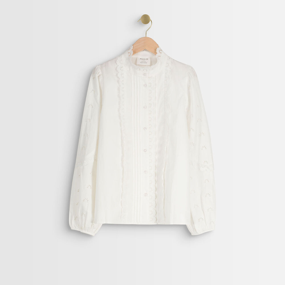 Blouse écrue brodée tasota ecru.