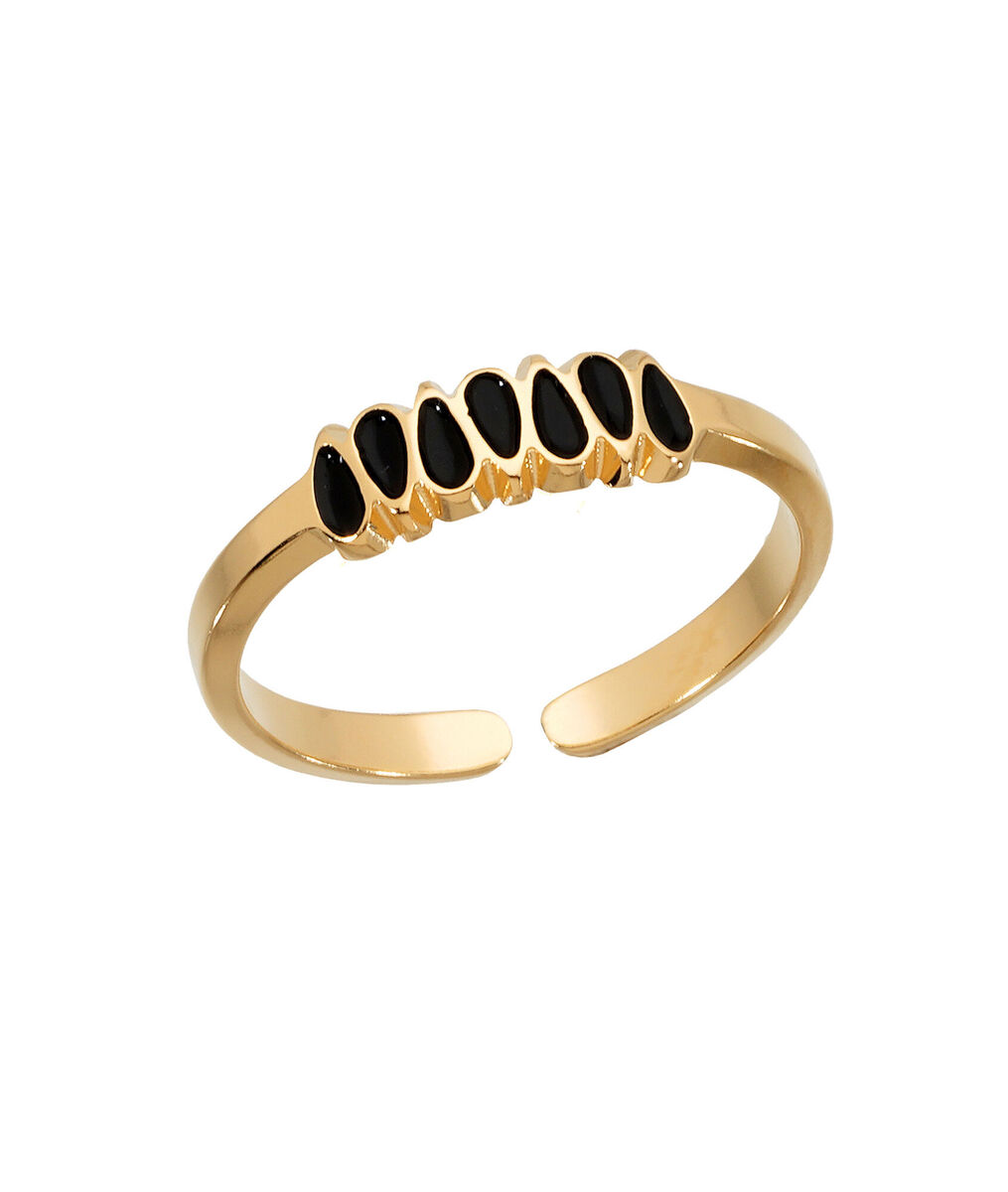 Bague fine or pétale noir Bijoux Léone | 1-2-3 Bague fine or pétale noir Bijoux Léone PhotoZ | 1-2-3
